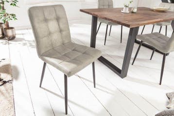 Retro design stoel MODENA steengrijs met decoratieve, Huis en Inrichting, Ophalen of Verzenden, Nieuw