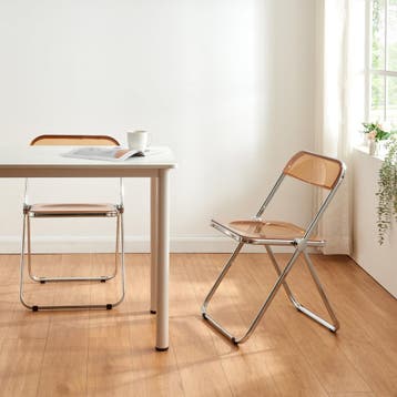Klapstoel set van 4 Pornainen 74x46x47 cm oranje transparant, Huis en Inrichting, Stoelen, Verzenden, Nieuw