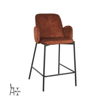 Barkruk Jari | Rust | Velours | Laag | 2 stuks LABEL51, Verzenden, Nieuw in verpakking