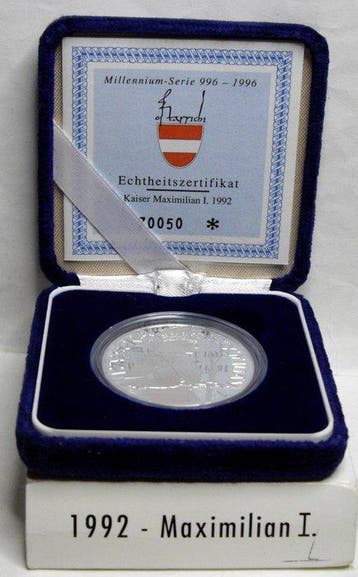 Oostenrijk. 100 Schilling 1992 / Maximilian I - Millennium