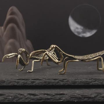 Miniatuur Koperen Insect Beeldjes: Bidsprinkhaan, Libelle, B, Verzenden, Nieuw
