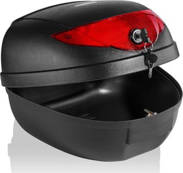 TRESKO® Topkoffer - Motorkoffer - Helmkoffer - 24L - Zwart, Verzenden, Zo goed als nieuw