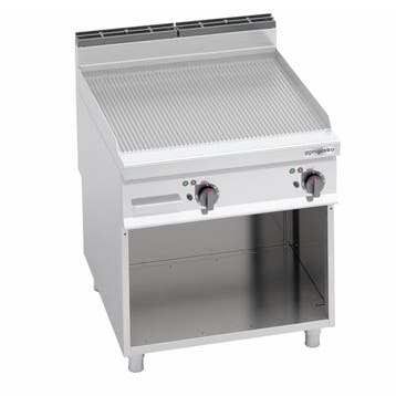 GGM Gastro | Elektrische bakplaat - 11,4kW - Geribbeld - |, Huis en Inrichting, Verzenden, Nieuw, Kop(pen) en/of Schotel(s)