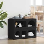 vidaXL Dressoir Zwart 80,5 x 35 x 59 cm Bewerkt hout, Verzenden, Nieuw, Overige houtsoorten, Minder dan 50 cm