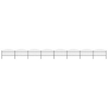 vidaXL Tuinhek met speren bovenkant (1-1,25)x13,6 m staal, Verzenden, Nieuw, IJzer, 1 tot 2 meter