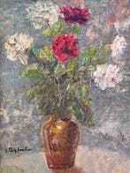 Jan Rijlaarsdam (1911-2007) - Vaas met rozen, Antiek en Kunst