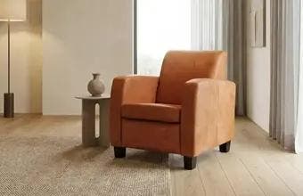 Oranje leren fauteuil, Ophalen of Verzenden, Nieuw, Leer