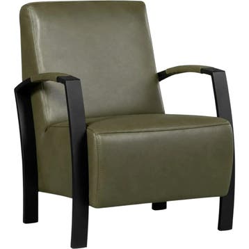 Leren fauteuil Glory - Granada Moss (olijf/groen), Nieuw, Ophalen of Verzenden, 50 tot 75 cm, Industrieel, Modern