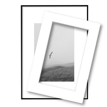 Fotolijst met passe partout 60x80cm zwart, Nieuw