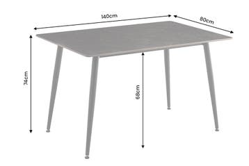 Eettafel MILANO 140cm keramiek grijs - 46891, Huis en Inrichting, Ophalen of Verzenden, Nieuw