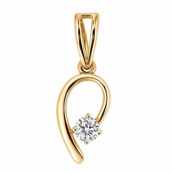 Zonder minimumprijs - Hanger - 18 karaat Geel goud - 0.19ct.