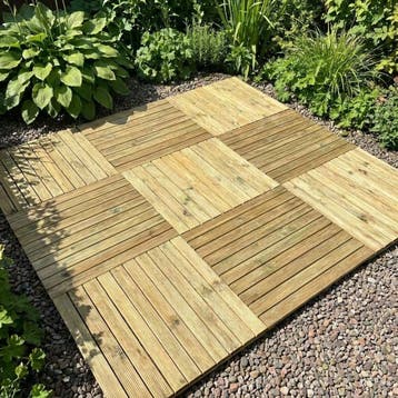 Terrastegel XL Geïmpregneerd Grenenhout 100 x 100 cm, Verzenden, Nieuw, Hout