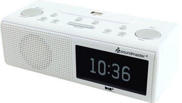 Soundmaster UR8350WE - DAB+, FM wekker radio met USB - wit, Verzenden, Nieuw