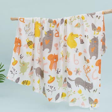 Zachte Katoenen Baby Swaddle Deken - 2 Laags Muslin, Sneldro, Verzenden, Nieuw