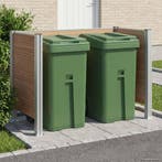 vidaXL Afvalbak Schutting Bruin 161 x 85 x 115 cm Aluminium, Verzenden, Nieuw