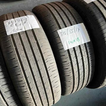 2 x Continental EcoContact 6 215-55-17 Zomerbanden 5,5mm, 17 inch, Ophalen of Verzenden, Band(en), Personenwagen