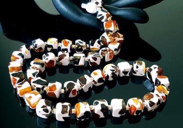 Amber Natuurlijke Baltische barnsteenketting in mozaïekstijl