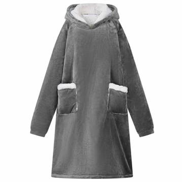 vidaXL Deken hoodie Donkergrijs M Fleece en Flanel, Verzenden, Nieuw