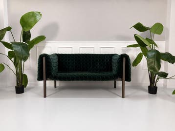 Ligne Roset Ruché Designbank stof groen bank, Tweepersoons, Ophalen of Verzenden, Zo goed als nieuw, Rechte bank