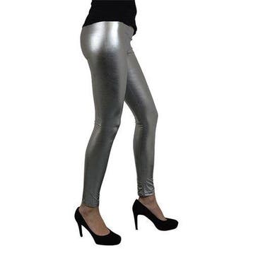 Metallic legging zilver, Verzenden, Nieuw, Feestartikel