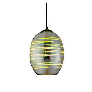 LED Hanglamp 3D - Ovaal - Chroom Glas, Ophalen of Verzenden, Nieuw, Glas, Minder dan 50 cm