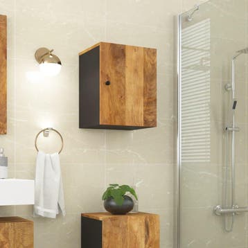 vidaXL Badkamerwandkast 38x33x48 cm massief mangohout, Huis en Inrichting, Verzenden, Nieuw, (Half)hoge kast, Minder dan 100 cm