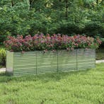 vidaXL Plantenbak verhoogd 320x80x77 cm gegalvaniseerd staal, 100 cm of meer, Verzenden, Nieuw, Metaal