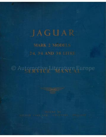 1964 JAGUAR MK2 MODELLEN 2.4 | 3.4 | 3.8 WERKPLAATSHANDBOEK