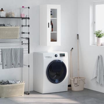 vidaXL Wandkast 34,5x34x90 cm wit, Minder dan 50 cm, Verzenden, Nieuw, Minder dan 100 cm