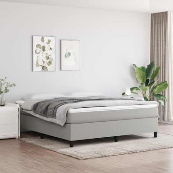 vidaXL Boxspring bed stof lichtgrijs 180x200 cm, Eenpersoons, Verzenden, Nieuw, 80 cm