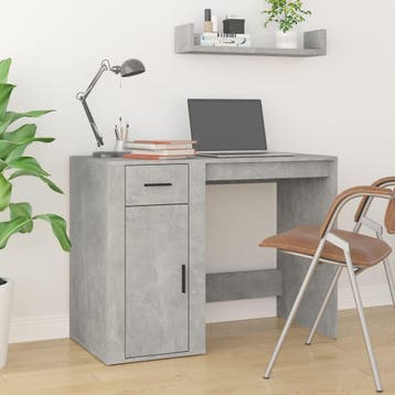 vidaXL Bureau 100x49x75 cm bewerkt hout betongrijs, Huis en Inrichting, Verzenden, Nieuw