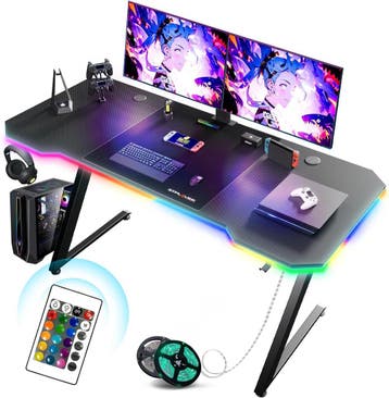 GTPLAYER Gamingtafel, gamingbureau, 120 x 60 cm, pc-tafel, g, Verzenden, Zo goed als nieuw