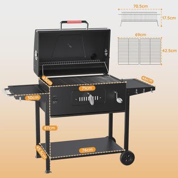 Devoko Professionele Koolbarbecue Trolley met Thermometer en, Tuin en Terras, Houtskoolbarbecues, Verzenden, Nieuw