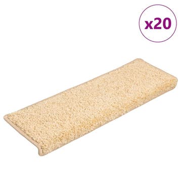 vidaXL Trapmatten 20 st 65x21x4 cm crème met rechthoekige, Verzenden, Nieuw