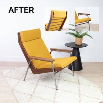 Restauratie Fauteuil | Rob Parry | Sixty Fruits, Ophalen of Verzenden, Zo goed als nieuw, Metaal, Vintage, deens, mid-century, retro, modern