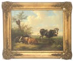 Albertus Verhoesen (1806-1881), Koeien in de melkweide, Antiek en Kunst, Kunst | Schilderijen | Klassiek