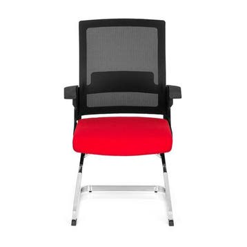 Vergaderstoel | Met Armleuning | Stof | Zwart/Rood |, Verzenden, Nieuw