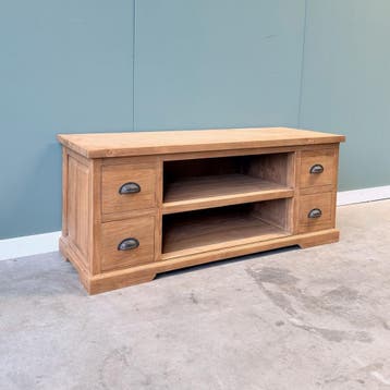 Klassiek Tv-meubel | 120 cm breed | Gratis bezorging |, 100 tot 150 cm, Teakhout, Nieuw, Ophalen of Verzenden