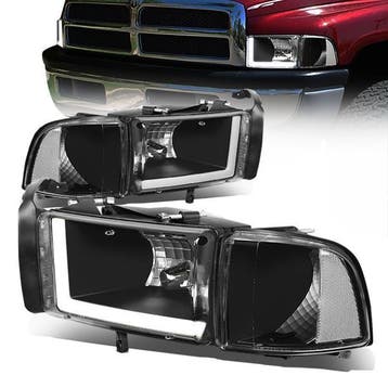 SK-Import Koplampen LED Black Housing Dodge Ram, Auto-onderdelen, Ophalen of Verzenden, Nieuw, Dodge