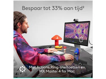 Logitech -  Mx Master 4 For Mac Muis  - Space Black, Rechtshandig, Muis, Ergonomisch, Verzenden