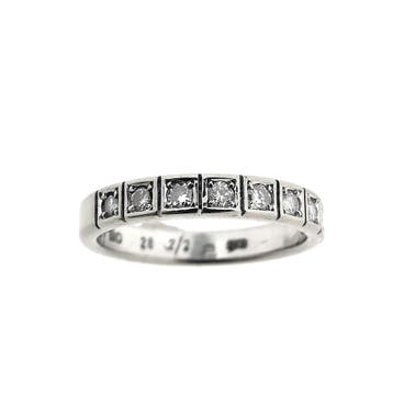 Witgouden Desiree rijring met diamanten; 0,28 ct., Gebruikt, Ophalen of Verzenden, 17 tot 18, Met edelsteen