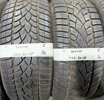2x225-50-18 Dunlop Winter 2x8m €70 Per Band 225 50 18, Auto-onderdelen, Banden en Velgen, Ophalen, 18 inch, Gebruikt, Winterbanden