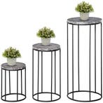 TRUUSK Plantenstandaard 3-delige Set - Marmerlook - Stapelba, Tuin en Terras, Verzenden