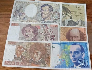Frankrijk. - 6 banknotes - various dates (Zonder