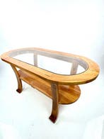 Middentafel - Hout, Glas - Oval Wave