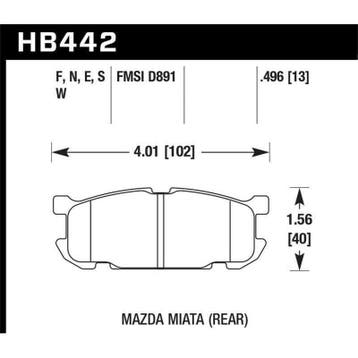 Hawk 01-02 Miata w/ Sport Suspension HPS  Street Rear Brake, Ophalen of Verzenden, Nieuw