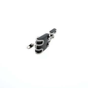 Witgouden manchetknopen met onyx en diamanten; 1,20 ct., Ophalen of Verzenden, Gebruikt, Goud