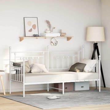 vidaXL Bedframe voor een daybed Wit 75 x 190 cm Staal, Verzenden, Nieuw, Wit, Metaal