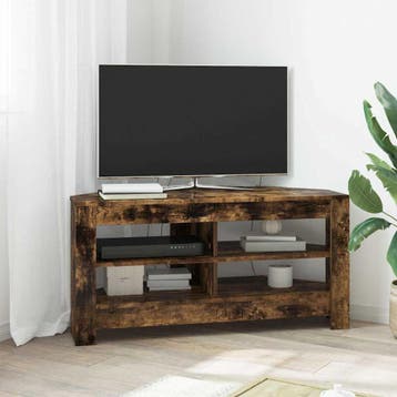 vidaXL HoekTVKast 102 x 41 x 50 cm Gerookt eiken Bewerkt, Minder dan 50 cm, Verzenden, Nieuw, Minder dan 100 cm