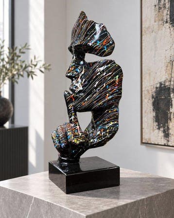 sculptuur, XL “SILENCE” Sculptuur – Glossy Black –